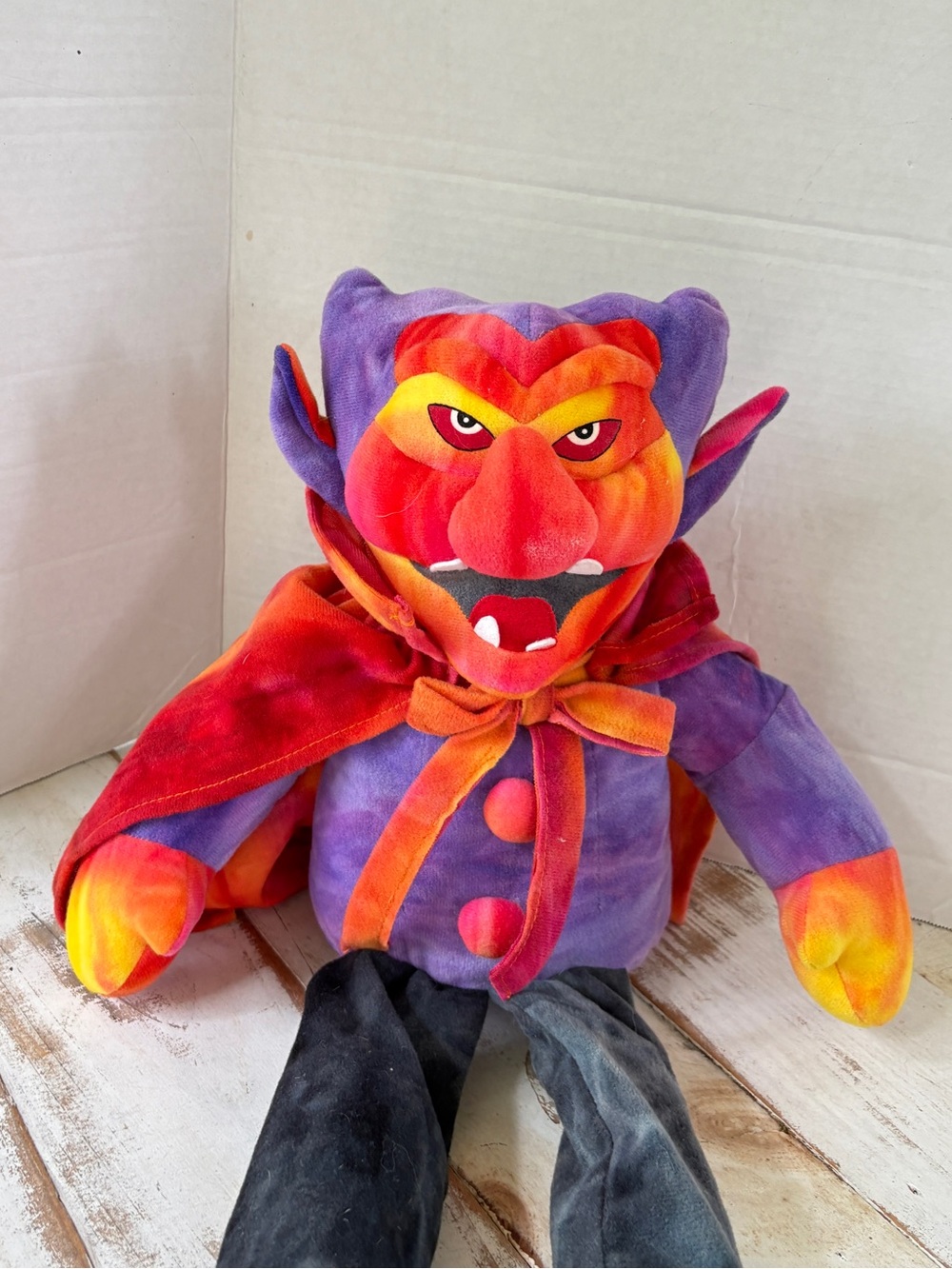 Vintage 1998 Stuffins Tie Dye Vampire Dracula Plush Halloween Large 22" Rare EUC - Picture 2 of 11